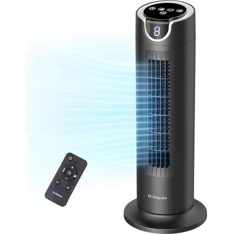 Ventilateur Tour Ventilateurs de Table avec Télécommande Ventilateur Silencieux 25 dB 8 Vitesses Minuterie 1-8H Ventilateur Oscillant pour Chambre à Coucher Bureau Camping-Car (1/5)