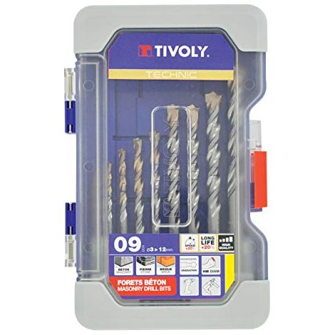 Tivoly • Ranger T9 box SLR punte per calcestruzzo graduate da Ø 3 a 12 mmTechnic (1/3)