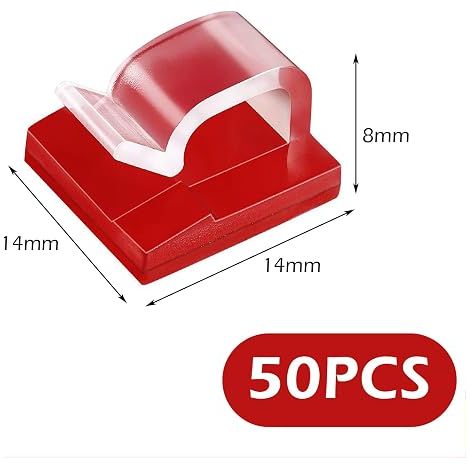 Clips Câbles, Cavalier Électrique Auto-Adhésif pour Gestion, Voiture, Bureau, Maison, Décoration Lumière [Transparent] (1/4)