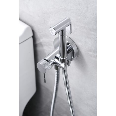 Mice - Grifo Monomando de Bidet Empotrado - Ducha Higienica empotrado - Grifo intimo de baño de bide para agua caliente/Frio Color Plateado RDD038
