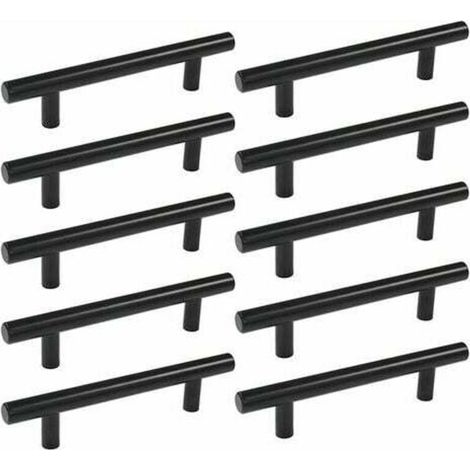 10pcs 160 mm T Bar Baton Cuisine Armoire Porte Poignées Placard Tiroir Chambre Meubles Tirer Noir