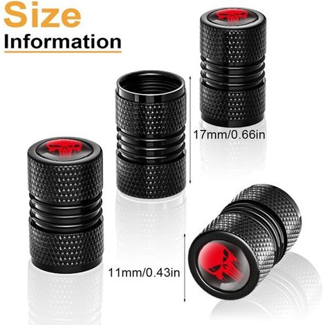 Juego de 8 tapones para válvulas de neumáticos de coche – Tapón para válvula de coche – Adecuado para motocicleta, scooter, remolque y bicicleta