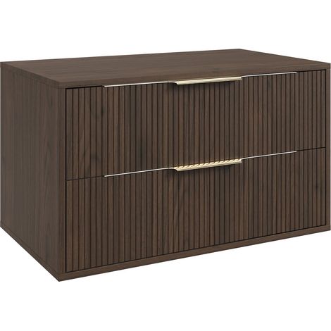 Waschtischunterschrank Rimini 80 cm - Walnuss Braun - Badezimmer (1/5)
