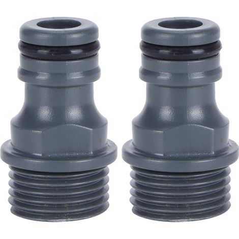 (Paquete de 2) Conector rápido macho para manguera de jardín, conector de tubería de agua de PVC, adaptador de grifo, riego de jardín para lavadora (1/5)