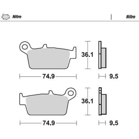PASTILLAS DE FRENO MOTO-MASTER KH131 SINTER METAL ENDURO: 21 (NITRO) HONDA: TRASERA CR80/85, CR125/250/500 (1/2)