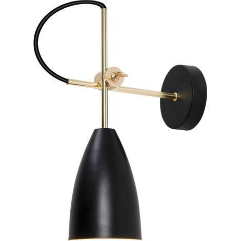 Aplique de pared modelo Manus acabado negro 37 cm(alto)10 cm(ancho)33 cm(largo) (1/2)