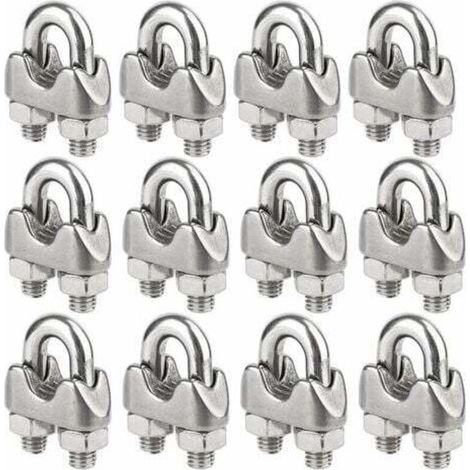 Lot de 12 Serre-câbles étrie Acier Inoxydable pour Câble Métallique de 5mm Diamètre（M5） (1/5)