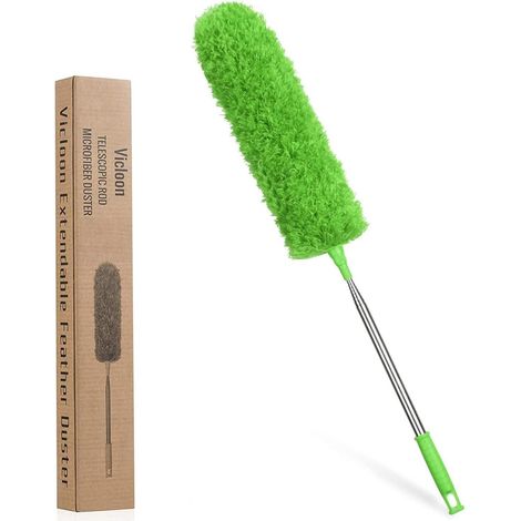 Staubwedel Teleskop Staubwischer Mikrofaser Bis 243cm Edelstahl Stange waschbar (1/5)