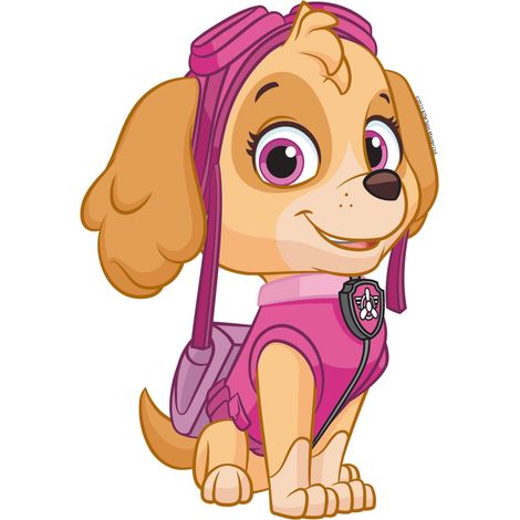 Sticker mural PAW Patrol rose et beige – 8 unités – 100% écologique – Facile à appliquer sur murs lisses
