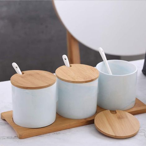 Pot à épices, Assaisonnement pour pot à épices, Ustensiles de barbecue, Coffret d'assaisonnement pour pot à épices, Boîte à épices, Pot à épices, Ustensiles de cuisine, Bleu (1/4)