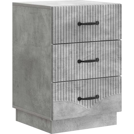 Bedside Cabinet Concrete Grey 43 x 41 x 63.5 cm Engineered Wood vidaXL