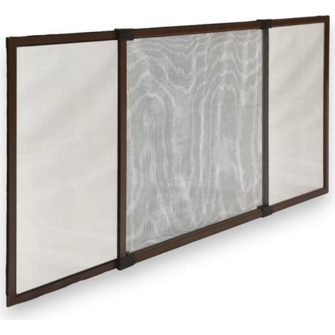 Zanzariera in fibra con telaio alluminio marrone rete grigia - 100xH75 cm