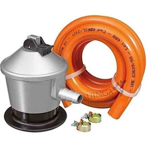 Kit Butano Completo de Gas/Butano y Propano + Tubo Goma 1,5m + 2 Abrazaderas  Homologado España (1/4)