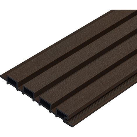Home Deluxe - Revêtement de façade en WPC DUVAR - Couleur : noyer, taille : 2 m² env. 190 x 21,9 x 2,6 cm, matériel de montage inclus I Panneaux de façade Profilés de façade Revêtement de maison