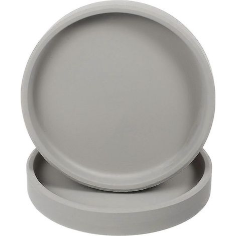YARNOW Set mit 2 Keramik-Untersetzern, Zement-Design, für Garten oder Balkon (10,5 x 10,5 x 1,5 cm) - 10,50 x 10,50 x 1,50 cm (1/4)
