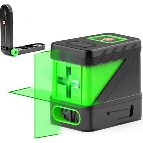 Linea laser autolivellante verde, linee intersecanti a 110° (verticali e orizzontali), per lavori di precisione in interni come fissaggio a parete e posa di piastrelle. Per uso interno. (1/5)