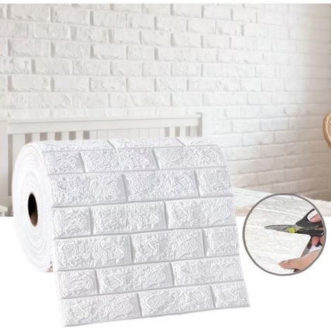 Stickers muraux auto-adhésifs,6 mètres de long,panneaux muraux en mousse imitation brique,papier peint décoratif pour la maison,imperméables. (1/5)