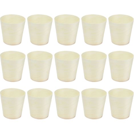 15 Pièces Gobelets Dégustation Jetables en Bois Léger pour Desserts, Bars et Restaurants (1/5)