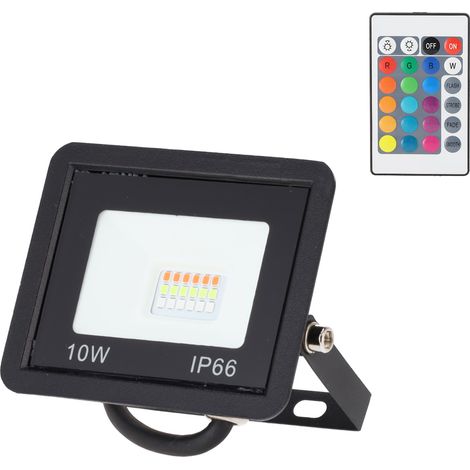 Proiettore LED RGBW con telecomando 10W [HO-ICRGBFL-10W] (1/5)