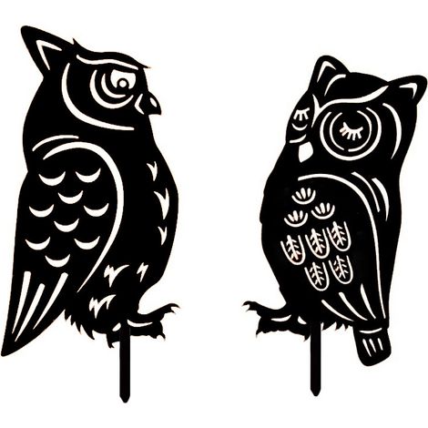 Schwarze Eule, zweiteiliges Set, Garten-Plug-in, Outdoor-Garten-Eisen-Basteldekoration