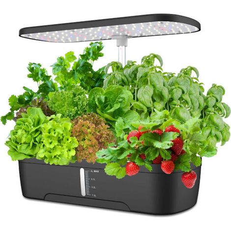 Kit de jardin d'herbes aromatiques d'intérieur pour jardiniers amateurs. Pompe silencieuse avec minuterie automatique. Éclairage LED à spectre complet pour une culture toute l'année. Arrosage automati (1/5)