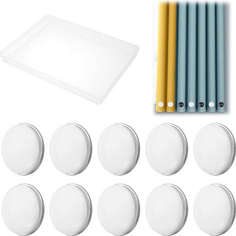 10 Pièces Rideau Douche Aimant Blanc Poids Rond, Poids de Draperie Magnétique, Poids Rideau de Douche Pince Empêche Le Rideau de Douche de Bouger avec Le Vent, pour Rideaux Nappes (1/5)