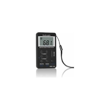 Radio FM de Poche Mini LCD stéréo DSP Radio avec écouteurs 60-108 MHz pour conférence, répétition, Examen, Sport, Guide Touristique (Noir)