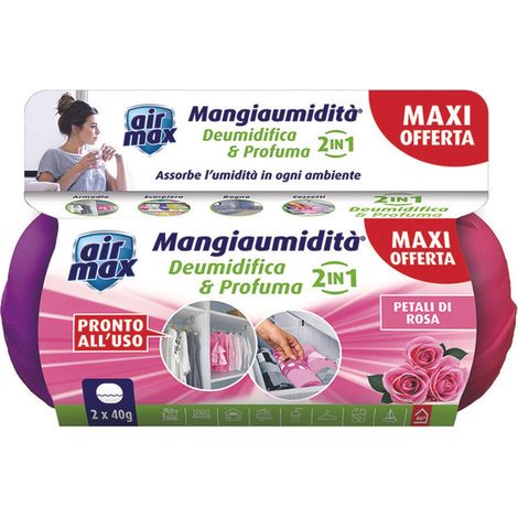 Airmax bi-pack mini kit assorbiumidita' deo usa e getta - gr.40 ciascuno