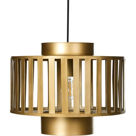 Lampe Suspendue Moderne en Métal Abat-Jour en Fer Plafonnier Laiton Hugli