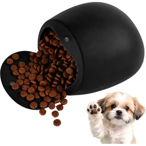 Borsa universale in silicone per snack da addestramento per cani, ideale per passeggiate ed esercizi all'aperto - Nera (1/4)