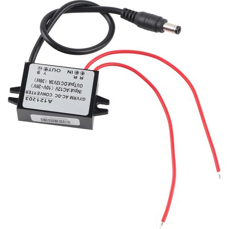 Convertisseur abaisseur AC/DC 10-28V vers DC 12V, module d'alimentation abaisseur AC/DC, tête de sortie DC (3A) (1/5)