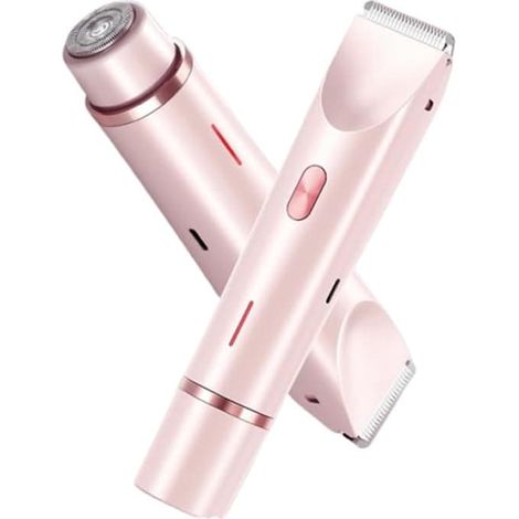 Tondeuse bikini pour femmes, rasoir électrique étanche - appareil d'épilation avec lames en céramique, rechargeable par USB-C (rose) (1/4)