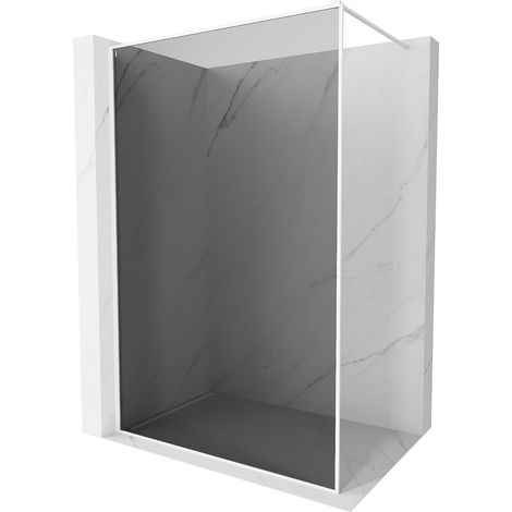Mexen Kioto-XF Duschwand Walk-in mit Rahmen 90 x 202 cm, Graphit 10 mm, Weiß - 800-090-104-20-40-X (1/5)