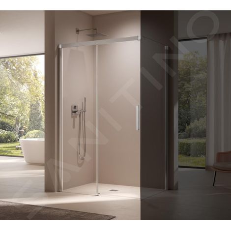 Kermi NICA - Porte de douche D2L 140x200 cm, gauche, argent brillant/verre transparent NID2L14020VPK (1/4)