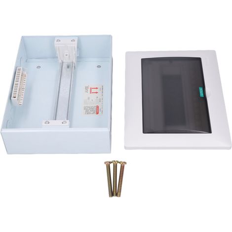 Coffret de distribution 12 modules étanche avec couvercle transparent, montage en saillie, rail DIN pour disjoncteurs (1/5)