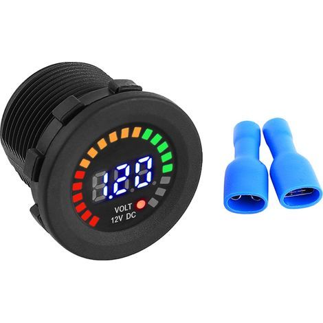 Voltmètre de moto de jauge de mètre de 12 voltsmètre numérique de jauge de mètre de volts pour des véhicules 12v (1/5)