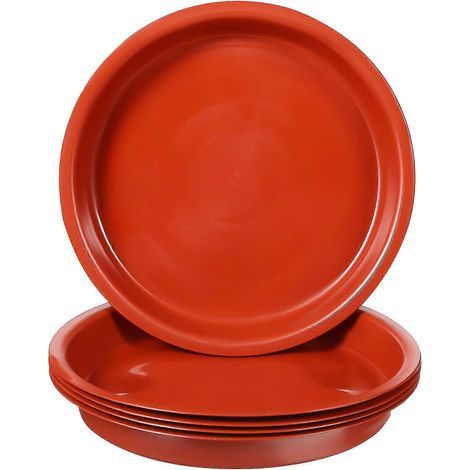 Lot de 5 soucoupes rondes en plastique pour pots de fleurs, avec bacs de récupération d'eau, pour l'intérieur et l'extérieur-15.80X15.80X2.30CM (1/4)