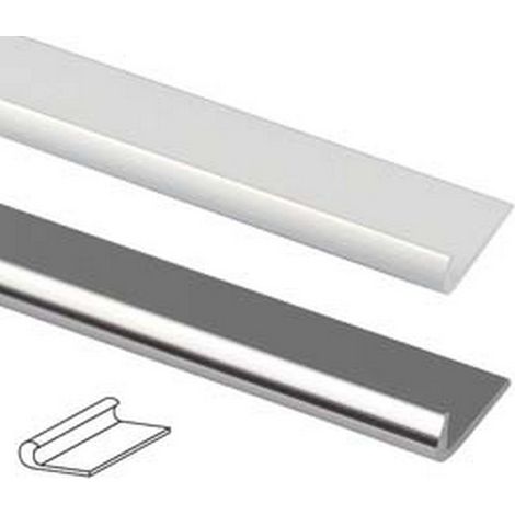 5PZ PROFILO UNGHIETTA IN ALLUMINIO  - mm.18 mt.2 argento lucido
