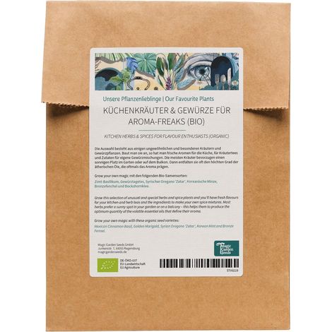 Nos plantes préférées : herbes de cuisine & épices pour les amateurs d'arômes (bio) - set de graines avec 6 variétés exotiques du monde merveilleux des herbes - rend accro (1/5)