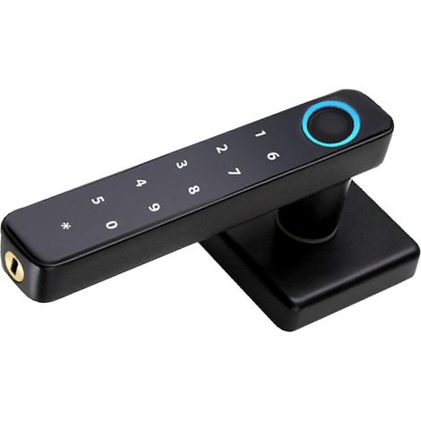 Système de contrôle d'accès par poignée de porte à empreinte digitale pratique, installation rapide, serrure de porte biométrique, serrure de porte intelligente à empreinte digitale, carré multicolore (1/5)