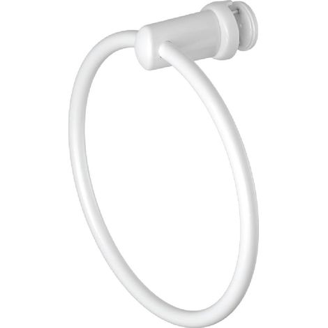 Handy Ring Fasce - Portasciugamano per Scaldasalviette a Fasce (Tubi Piatti) - si Fissa Direttamente sul Radiatore a Fasce - Bianco (1/5)