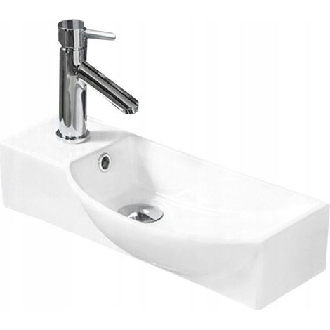 Lavabo suspendido cerámico 50,5x23,5x12,5 cm, Blanco (1/3)