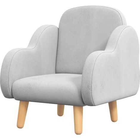 Poltrona per Bambini fino a 3 Anni con Braccioli a Nuvola 46x51x55 cm in Tessuto Grigio (1/5)