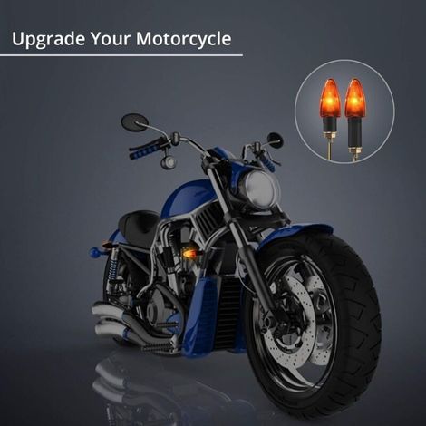 4pcs E-Marqué Clignotants Moto 10W Haute Puissance Ampoule Feu Clignotant Indicateur Lumière Ambre Étanche 12V pour M10 Universel Moto Scooter Cruiser Quad Off-Road (1/3)