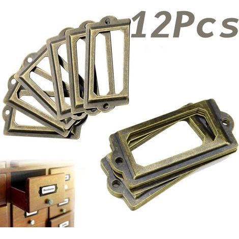 Étiquettes - Porte-documents et porte-cartes de visite avec poignée en métal - 12 pièces - 7 x 3,3 cm (1/5)