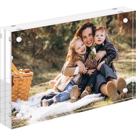 Cadre photo en acrylique transparent 10 x 15 cm autoportant double face magnétique 10 x 15 cm (1/5)