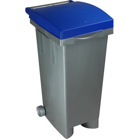 ICS BIDONE TATA COLOR PER DIFFERENZIATA Lt. 80 - cm. 38x50x80 h col. Blu/Grigio