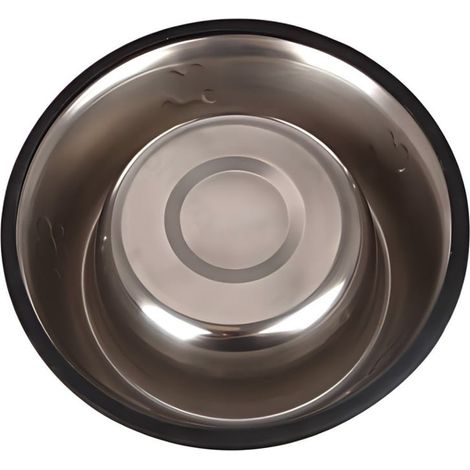 Gamelle en acier inoxydable anti-dérapante pour animaux, 475ml, avec patins (1/2)