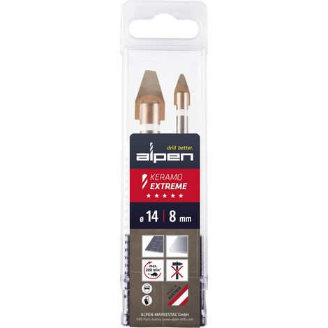 Alpen Fliesenbohrer-Set Keramo-extreme, 8-14mm, 200 1/min