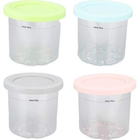 4 Pièces Pots en Plastique pour Sorbetière Ninja NC299AMZ NC300s Series Creami - Récipients de Remplacement (1/5)